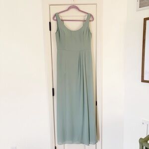 Celebrate DB studio mint green full length bridesmaid dress sage green size 12